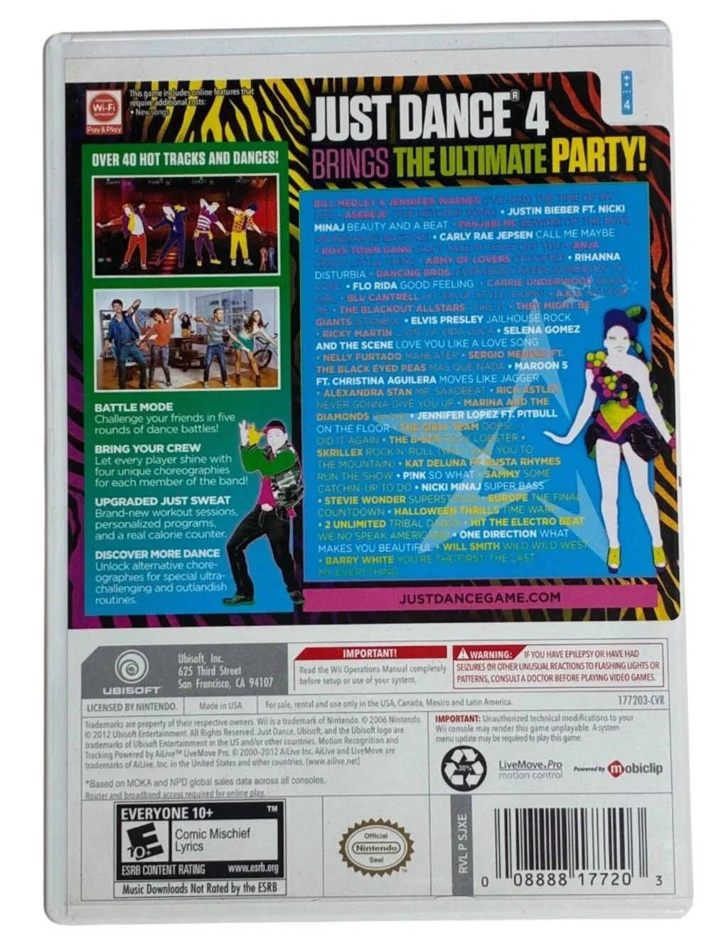 Wii Just Dance 3 Just Dance 4 Just Dance 2017 Nintendo Case Manual Disc Tested